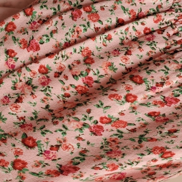 AFRM Hazel Baby Pink Ditzy Floral Smocked Dress - Picture 6 of 12